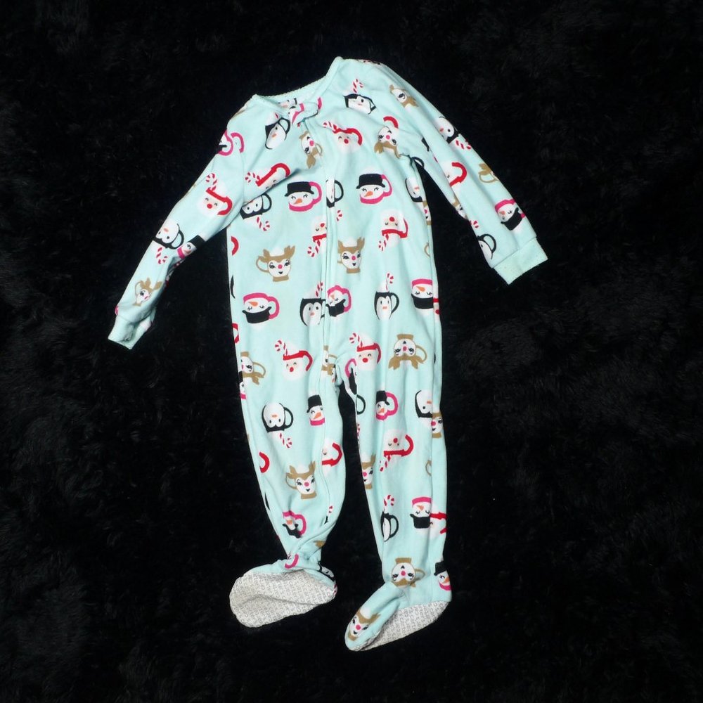 Carter's Holiday Snow Themed Footed Pajamas